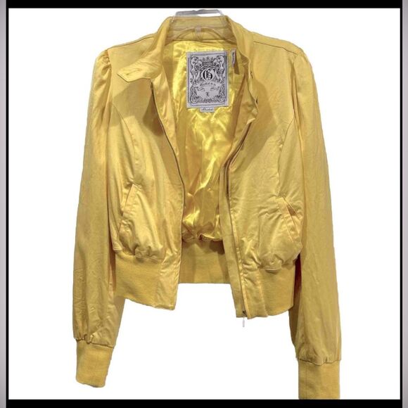 Guess Yellow Zip Up Bomber Jacket - L - Picture 2 of 7